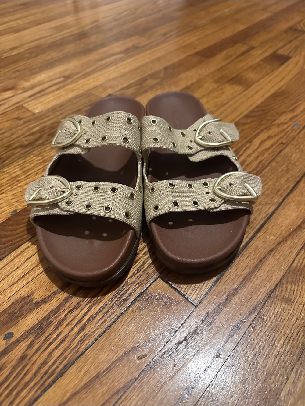 Rothy’s Double-Buckle Sandal - Tan